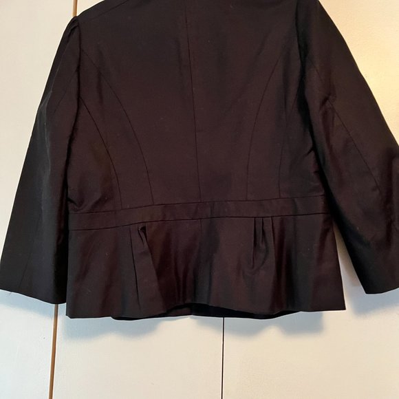 NWT! Loft Jacket Ruffle Front  - Fully Lined - Black - Size 12P - Picture 4 of 6